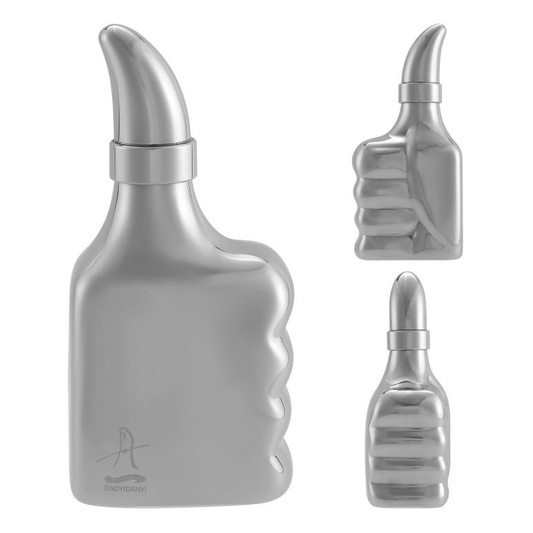 DAOYIDANYI Hip Flask 6oz with Thumbs-ups Patent Design,Personalized Gift for Father,Stainless Steel Liquor Flasks for Whiskey, Drinking Flasks for Men for Party,Camping and Wedding